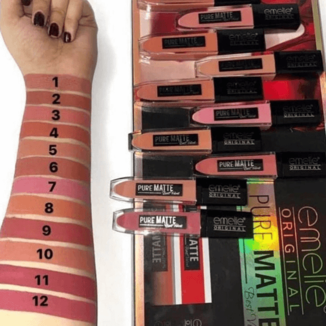 Emelie Pack of 12 Nude Gloss Set Premium