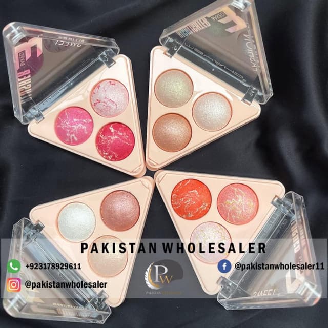 MSYAHOO 3 in 1 Blush and Highlighter Palette