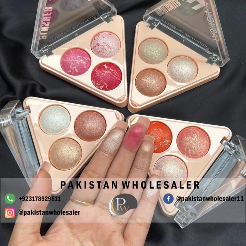 MSYAHOO 3 in 1 Blush and Highlighter Palette
