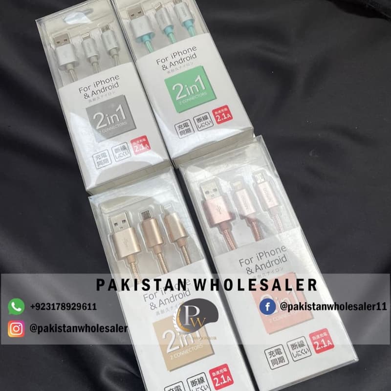 MiniSo 2 in 1 Android + Iphone High Quality Data Cable